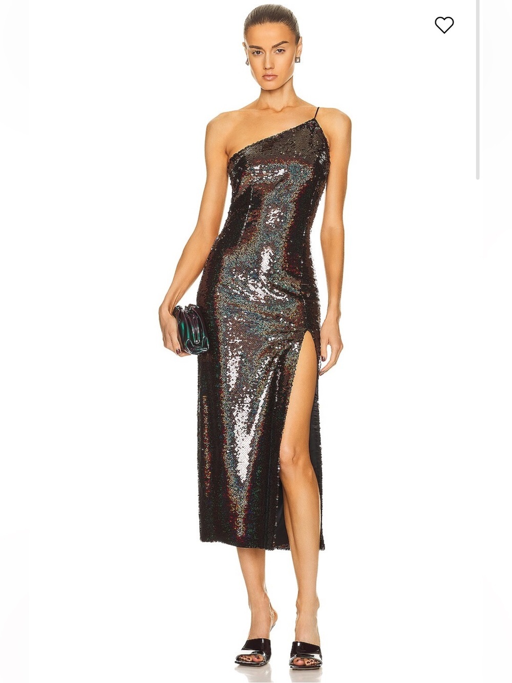 NWT New Arrivals Jacqueline Sequin Midi Dress One Shoulder Size 36 US 4